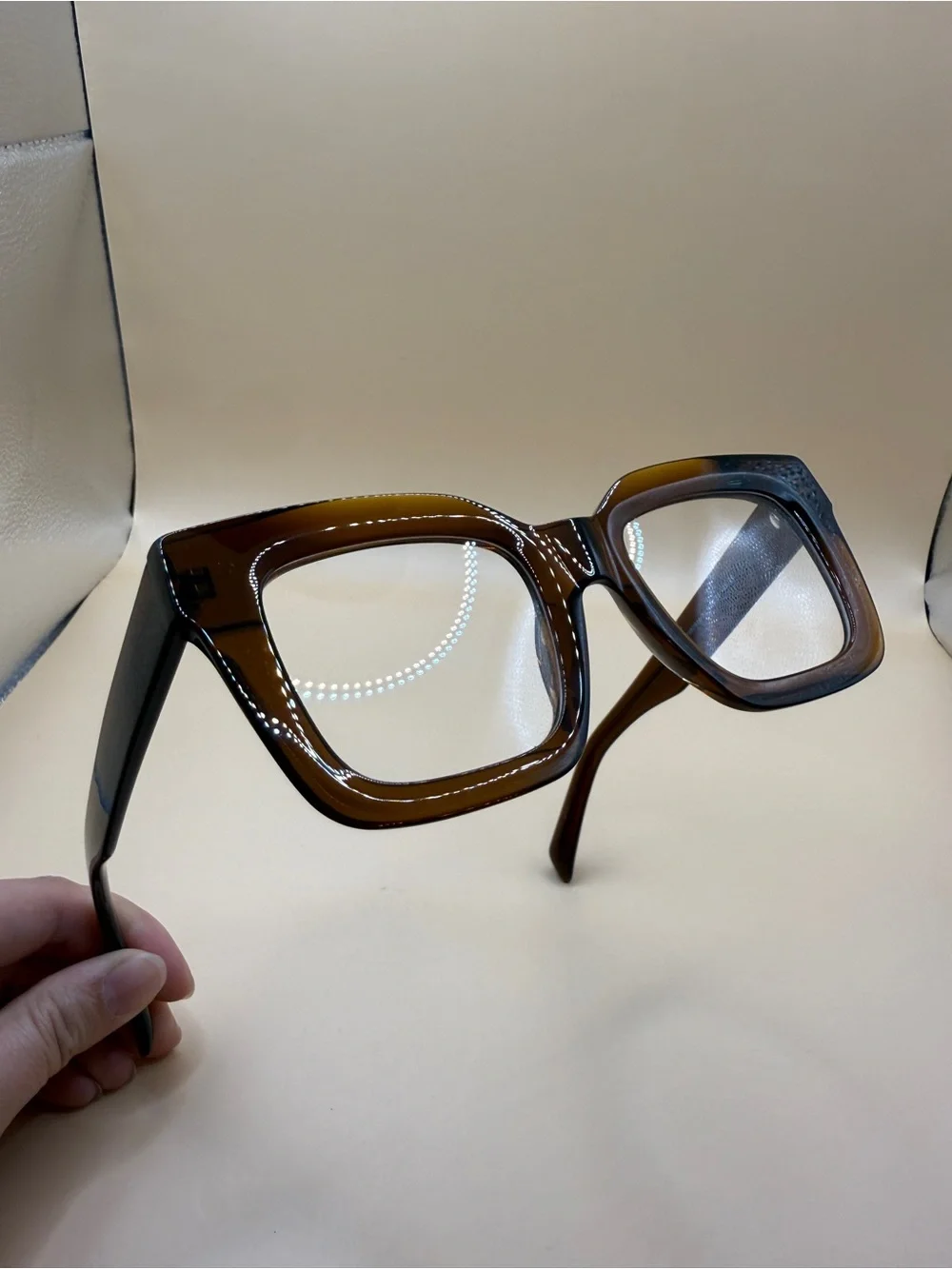 ZELOOL Oversized Square Glasses in Tortoiseshell, No prescription